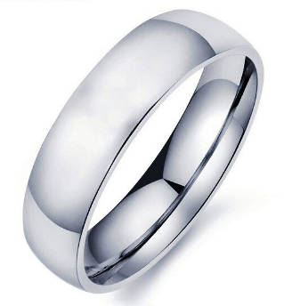 Semi-Dome Comfort Fit Wedding Band Ring, Genuine Stainless Steel. Size 13½ | Z+2